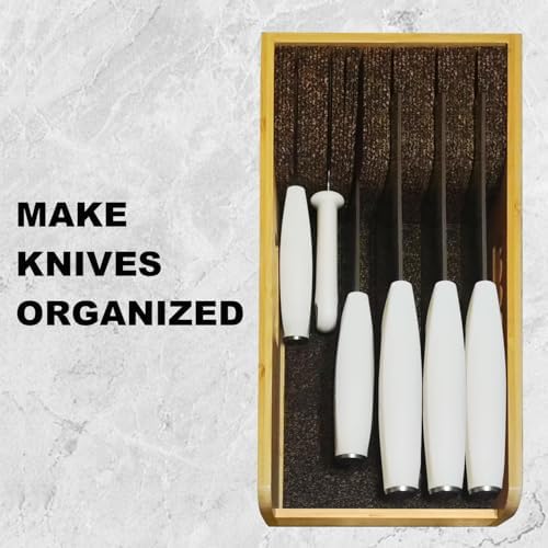 ArtBeek Universal Knife Holder Organizer Kit Bamboo Knives Holder
