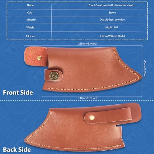 XYJ Leather Sheath Perfect Protection for 6-Inch Chef Knives