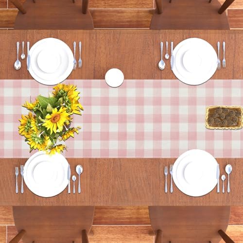 Linen checked tablecloth soft eco-friendly easy to wash multi-use