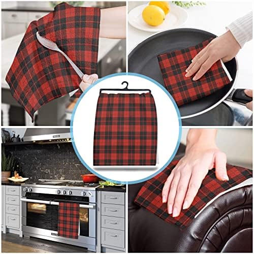 ZOE GARDEN Christmas Kitchen Towels Rustic Retro Buffalo Plaid
