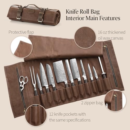 Premium Chef Knife Roll Bag - Durable Stylish by XINZUO