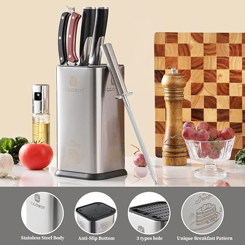 Lccowot Stainless Steel Universal Knife Block