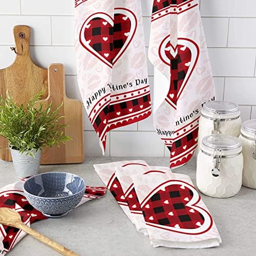 ZOE GARDEN Red Pink Love Kitchen Towels