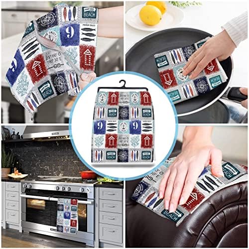 ZOE GARDEN Ocean Anchor Kitchen Towels 4-PC 18x28