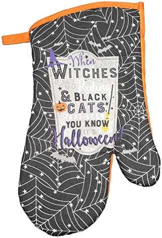 Witch Black Cat Halloween Kitchen Linen Set