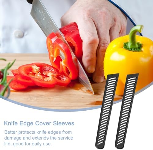 uxcell 4Pcs Black Knife Edge Guards for 95 Kitchen Knives