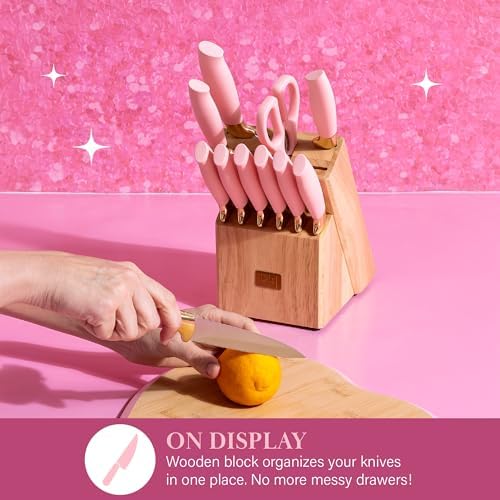 12-Piece Knife Set Precision Sharp stainless steel Ergonomic Design Stylish Pink