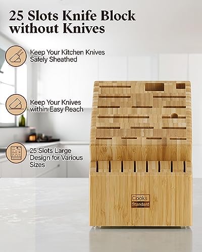 Bamboo Knife Block Holder 25 Slot X-LargeCooks Standard