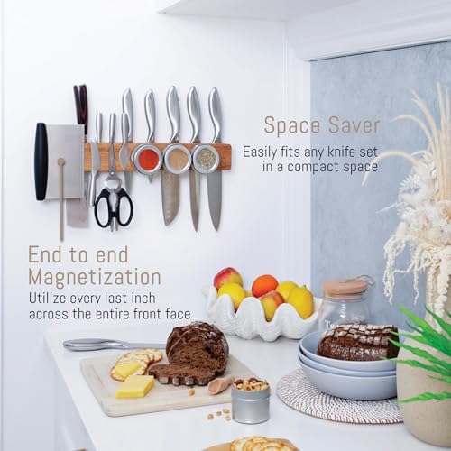 Premium 24 Magnetic Knife Holder with Double Storage Charming Design