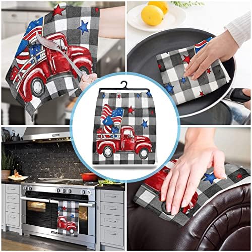 Patriotic Red Truck Kitchen Towels