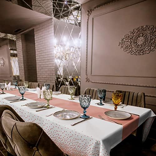 OHOME 8-Pack Disposable Plastic Table Cloths for Parties Elegant Design