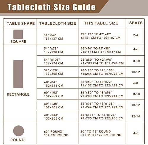 Fitable Faux Linen Table Clothes 60x84 Inch - 2 Pack Khaki Tablecloths