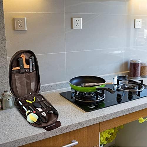 Jaugufiy Chef Knife Bag Portable Waterproof Cutlery Organizer Green