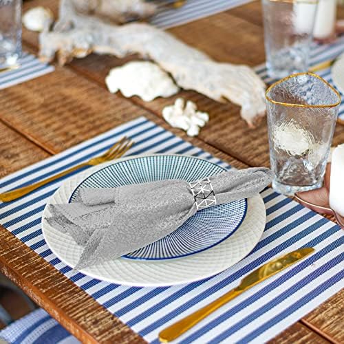 12-Piece Silver Napkin Rings Set for Dining Tables