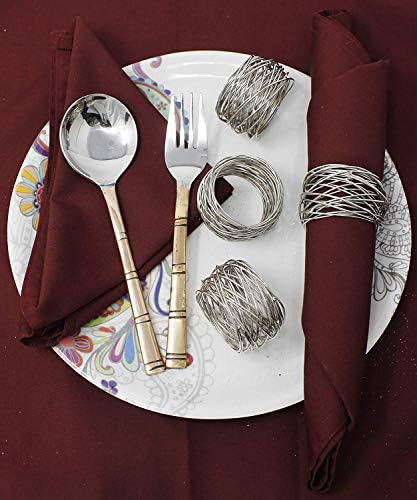 SKAVIJ 2 Inch Silver Napkin Rings Set of 12