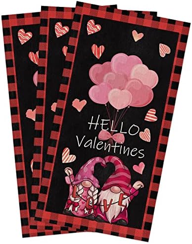 Gnomes Plaid Quick-Dry Kitchen Towel Set 3-Pack