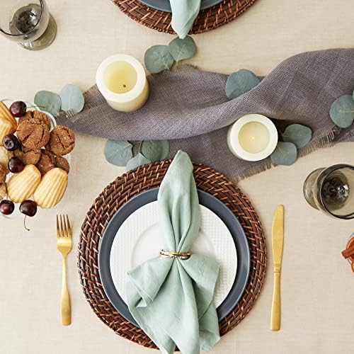 Elegant French Stripe Tablecloth 60x104_taupeBlack