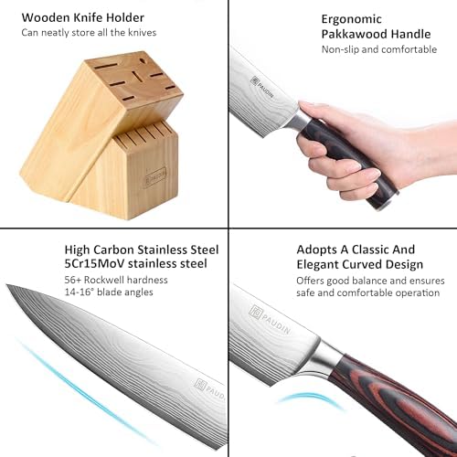 High-Quality Kitchen Knife Block Set 14-Piece German Stainless Steel Kitchen Gadgets