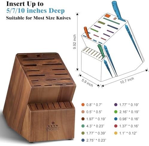 25-Slot Acacia Knife Block for Home Use