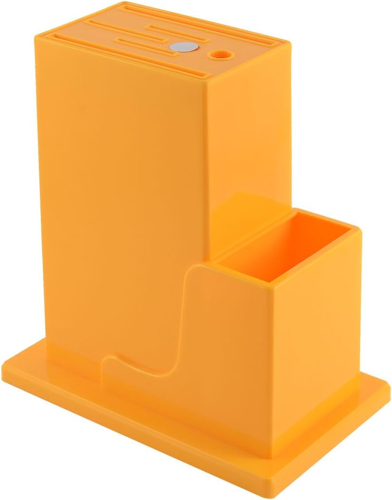 Elegant Essentials Plastic Kitchen Hollow Base 5 Slots Cutlery Cutter Stand Holder Orange