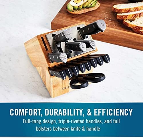 Calphalon Kitchen Knife Set with Self-Sharpening Block Durable Sharp and Premium
