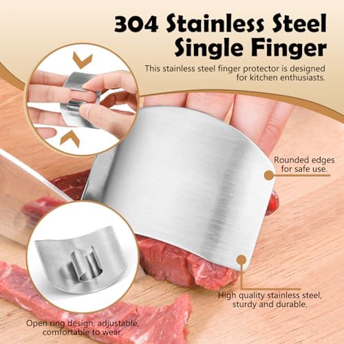 Stainless Steel Finger Guards Set for Cooking Safety