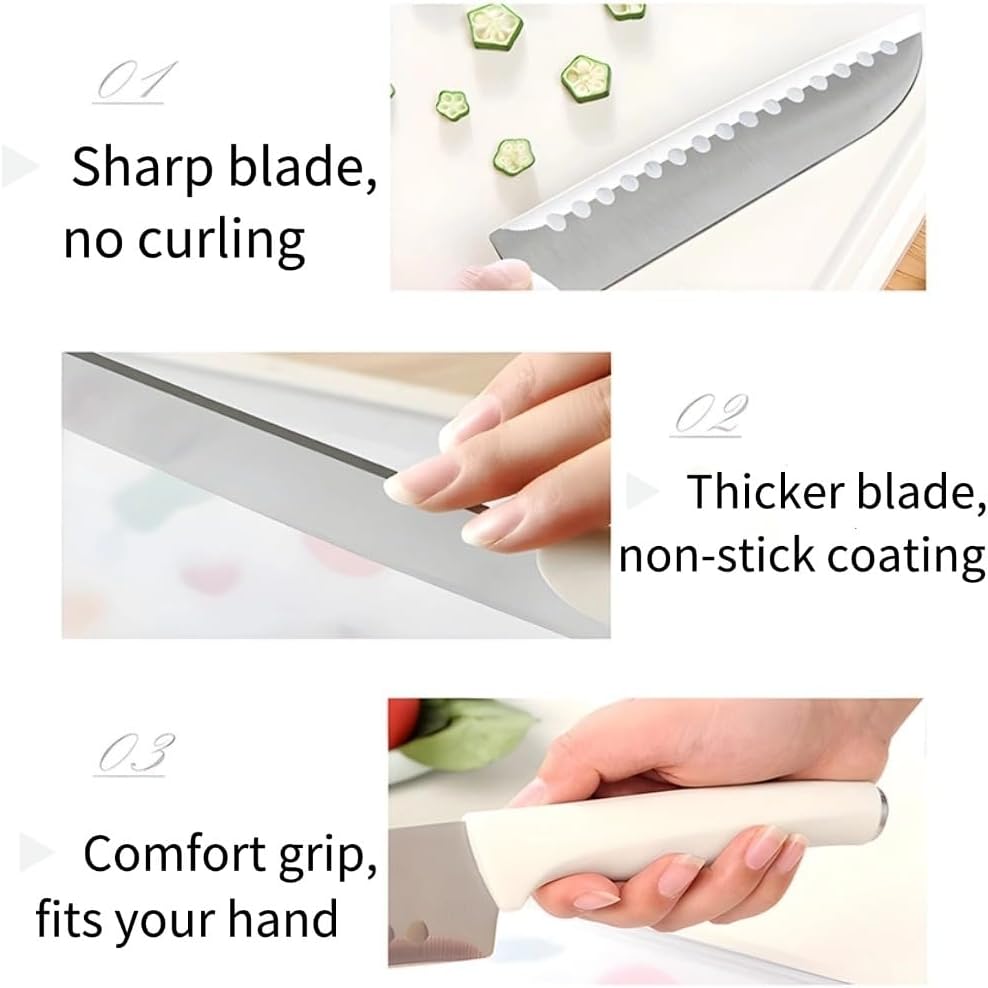 Compact Space-Saving 5-PC Knife Block Set for Apartments Campers