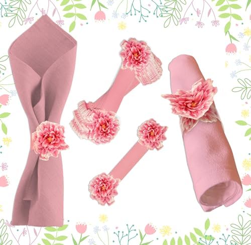 Perfect for Spring Events 100 Napkin Rings with Peony Flower