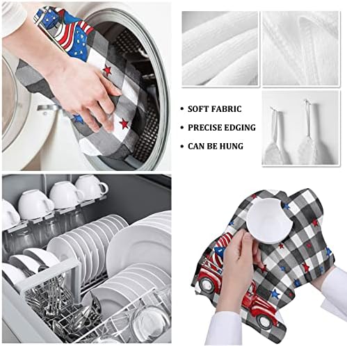 Patriotic Red Truck Kitchen Towels