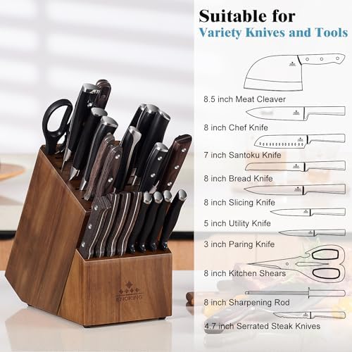 25-Slot Acacia Knife Block for Home Use
