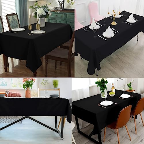 6 Pack Black Tablecloth Set