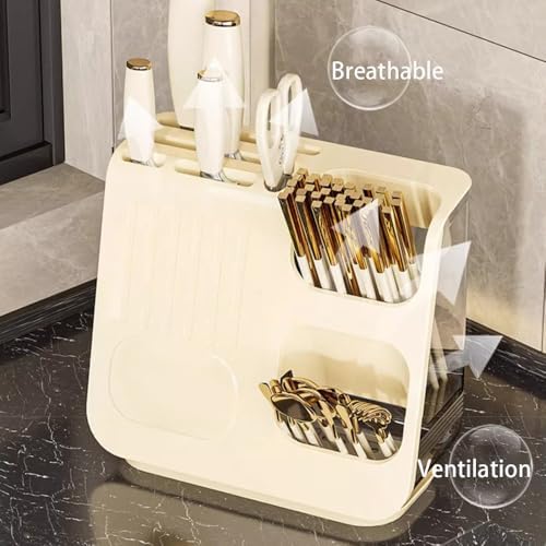 Vilemoon Kitchen Storage Racks with Knife Holder and Drain Tray