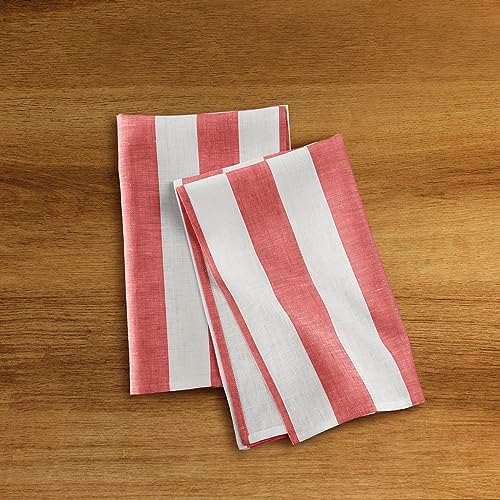 Solino Handcrafted Kitchen Towels Set of 2 Cabana Stripe 17x26 Inch