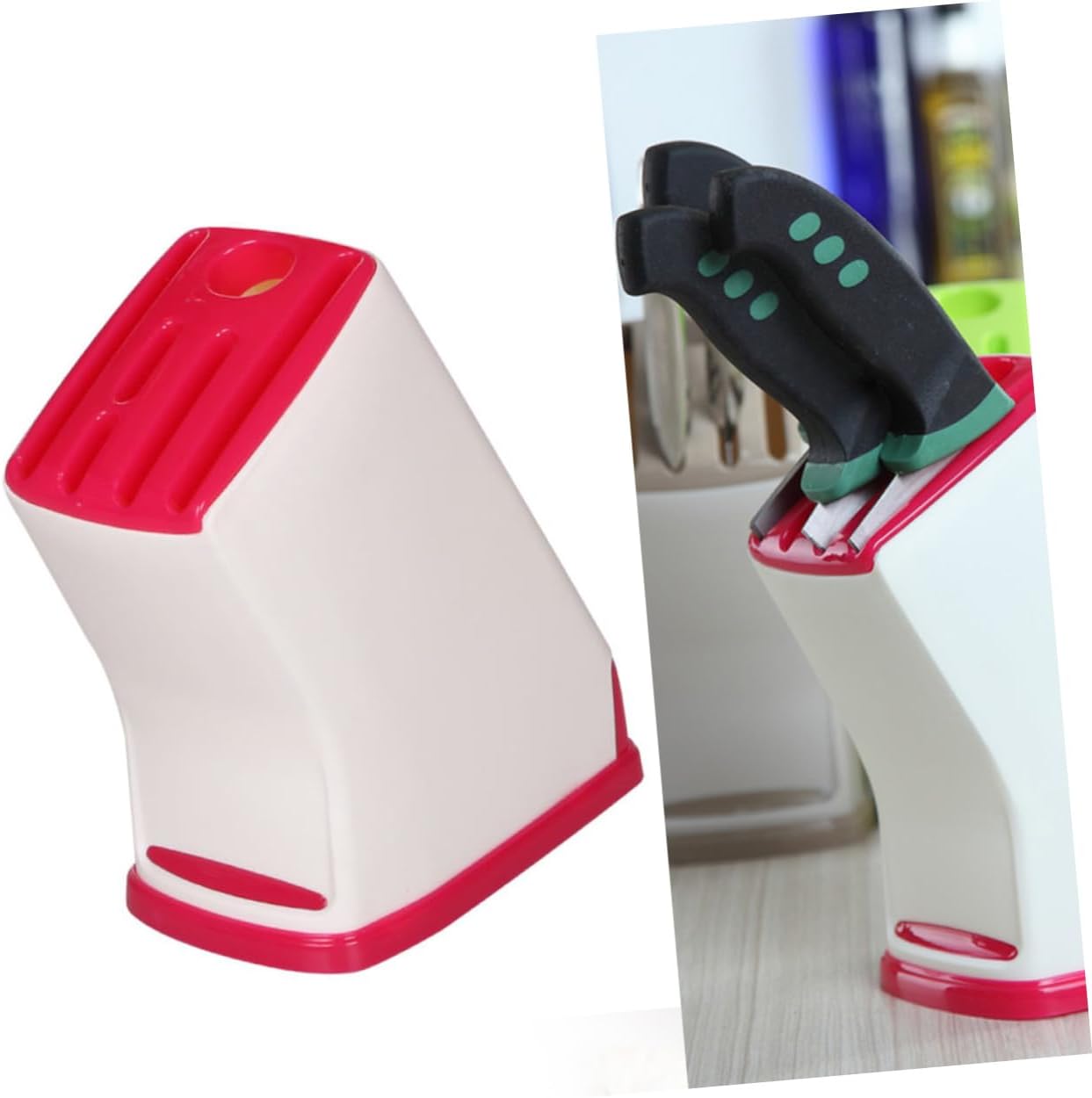Premium Kitchen Knife Holder with Drain Tool and PP Safety