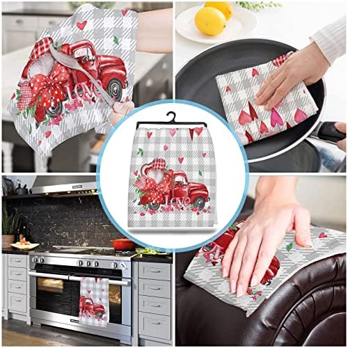 Perfect Valentines Truck Kitchen Towels - Soft Absorbent 18x28