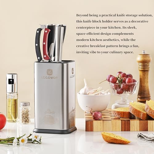 Lccowot Stainless Steel Universal Knife Block