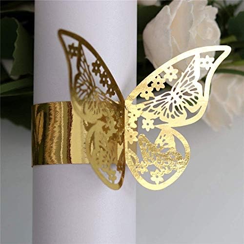 Lavandi Elegant 3D Butterfly Napkin Ring Set