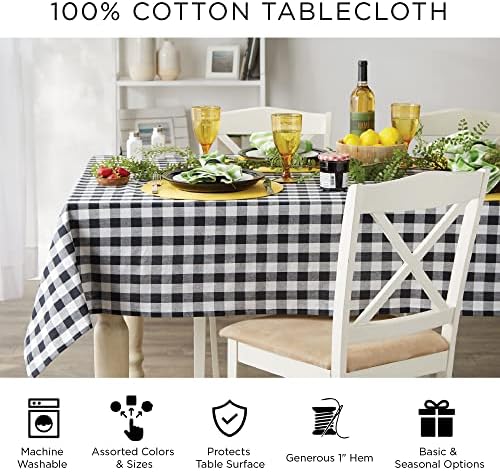 Elegant French Stripe Tablecloth 60x104_taupeBlack
