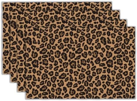 Chic Leopard Print Placemats for Dining