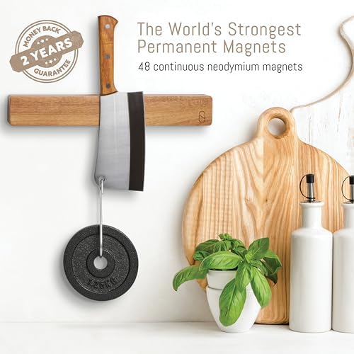 Premium 24 Magnetic Knife Holder with Double Storage Charming Design