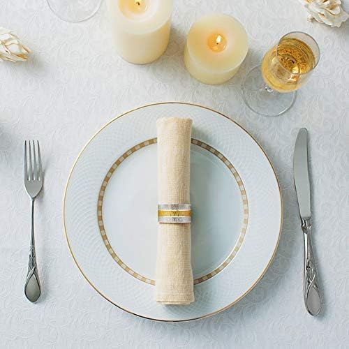 Accmor 4-Piece Metal Napkin Rings Gold Buckles for Tables