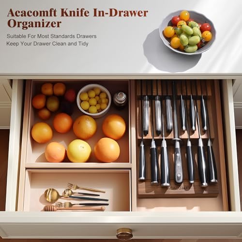 Acacomft In-Drawer Knife Block Up to 12 Knives