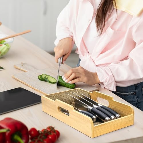 Bamboo Knife Organizer