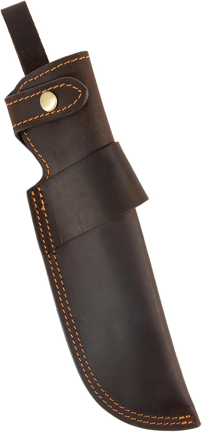 Leather Knife Sheath for 5-inch Blade Belt-Carrying Protection