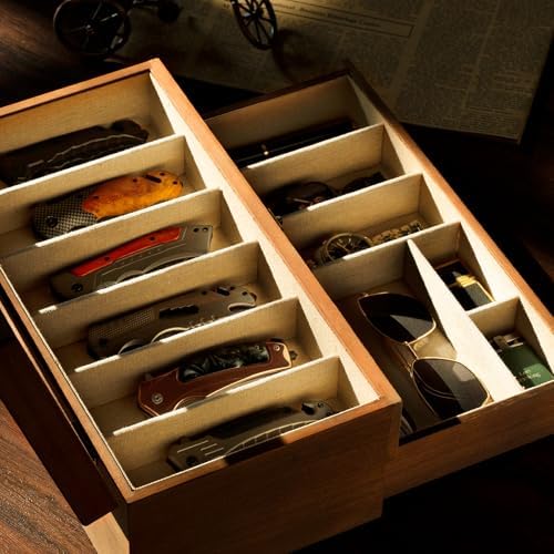 Beautiful Wooden Knife Display Case with 9 Knives