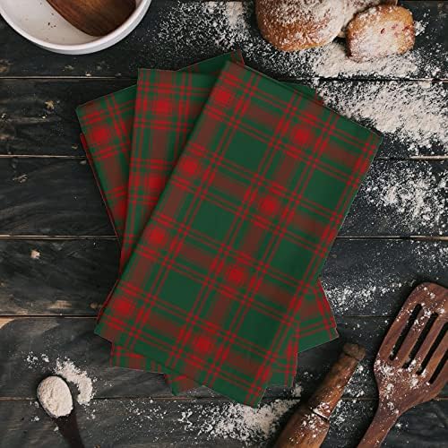 ZOE GARDEN Red Green Plaid Kitchen Towels
