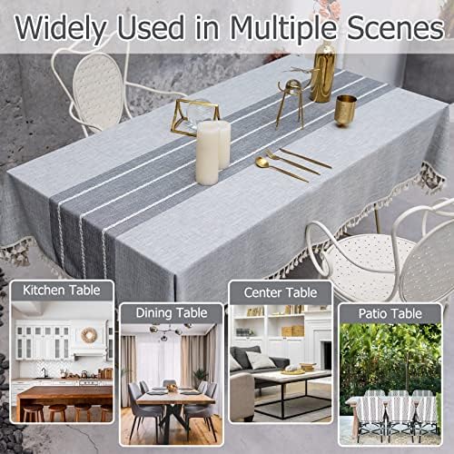 TEWENE Premium Linen Tablecloth 55x102 Gray 1