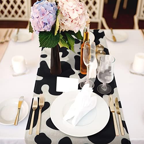Luxurious Farmhouse Tablecloth 2-Piece Cow Print for Kitchens Parties