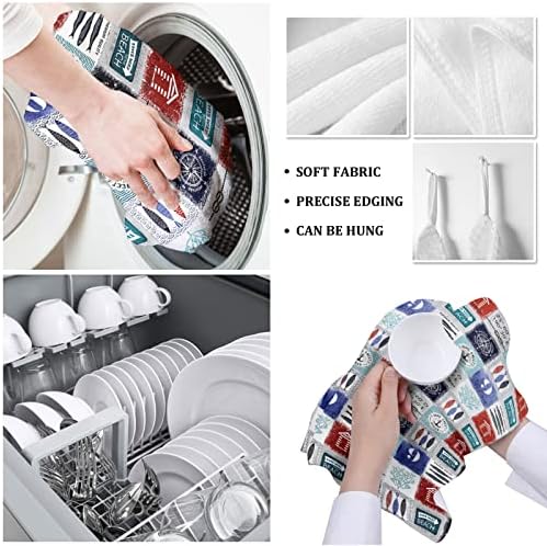 ZOE GARDEN Ocean Anchor Kitchen Towels 4-PC 18x28