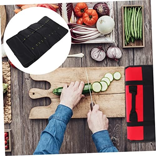 1pc Roll 22 Knife Bag Chef Tool Organizer Red Oxford Cloth
